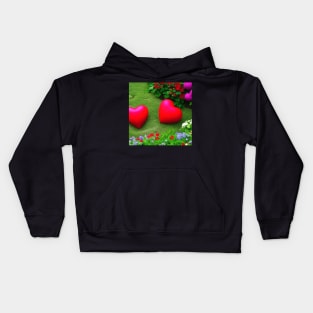 Valentine Wall Art - Together in the garden of love - Unique Valentine Fantasy Planet Landsape - Photo print, canvas, artboard print, Canvas Print and T shirt Kids Hoodie